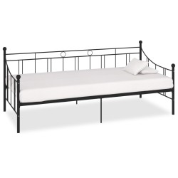 vidaXL Estructura de cama de metal negro 90x200 cm