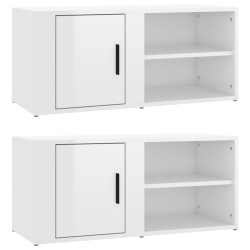 vidaXL Muebles para TV 2 uds madera blanco brillo 80x31,5x36 cm