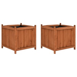  vidaXL Arriates 2 unidades madera de abeto 50x50x50 cm
