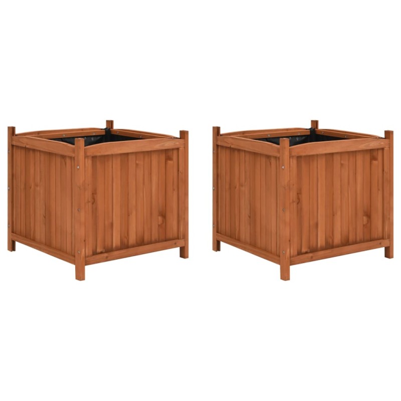 vidaXL Arriates 2 unidades madera de abeto 50x50x50 cm vidaXL Arriates 2 unidades madera de abeto 50x50x50 cm