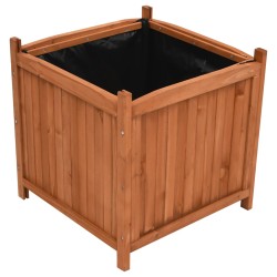  vidaXL Arriates 2 unidades madera de abeto 50x50x50 cm