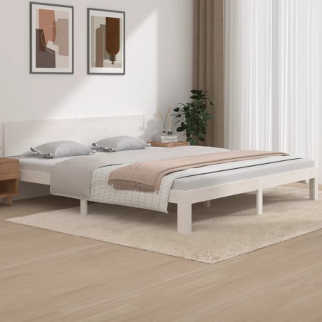 vidaXL Estructura de cama Super King madera maciza blanco 180x200 cm