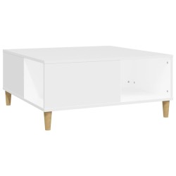vidaXL Mesa de centro madera contrachapada blanco 80x80x36,5 cm