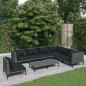 vidaXL Set sofás de jardín 8 pzas cojines ratán sintético gris oscuro vidaXL Set sofás de jardín 8 pzas cojines ratán sintético gris oscuro