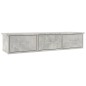 vidaXL Estante cajones para pared contrachapada hormigón 88x26x18,5cm vidaXL Estante cajones para pared contrachapada hormigón 88x26x18,5cm