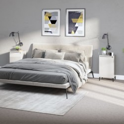 vidaXL Mesitas de noche 2 uds madera blanco brillante 40x35x70 cm
