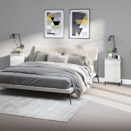 vidaXL Mesitas de noche 2 uds madera blanco brillante 40x35x70 cm
