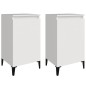 vidaXL Mesitas de noche 2 uds madera blanco brillante 40x35x70 cm