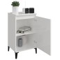 vidaXL Mesitas de noche 2 uds madera blanco brillante 40x35x70 cm