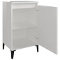 vidaXL Mesitas de noche 2 uds madera blanco brillante 40x35x70 cm