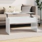 vidaXL Mesa de centro contrachapada blanco brillante 102x50,5x52,5 cm vidaXL Mesa de centro contrachapada blanco brillante 102x50,5x52,5 cm