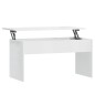 vidaXL Mesa de centro contrachapada blanco brillante 102x50,5x52,5 cm vidaXL Mesa de centro contrachapada blanco brillante 102x50,5x52,5 cm