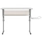 vidaXL Mesa de dibujo madera y acero blanco y gris 110x53x(58-87) cm