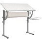 vidaXL Mesa de dibujo madera y acero blanco y gris 110x53x(58-87) cm