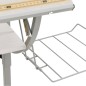 vidaXL Mesa de dibujo madera y acero blanco y gris 110x53x(58-87) cm