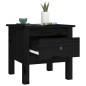 vidaXL Mesa auxiliar 2 uds de madera maciza de pino negro 40x40x39 cm