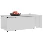 vidaXL Mesa de centro madera contrachapada blanco 150x50x35 cm vidaXL Mesa de centro madera contrachapada blanco 150x50x35 cm