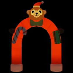vidaXL Puerta de arco inflable de Navidad con LED 380 cm
