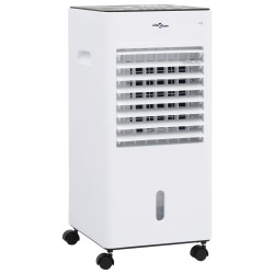 vidaXL Enfriador de aire móvil 3 en 1 blanco y negro 61x31x27 cm 65 W