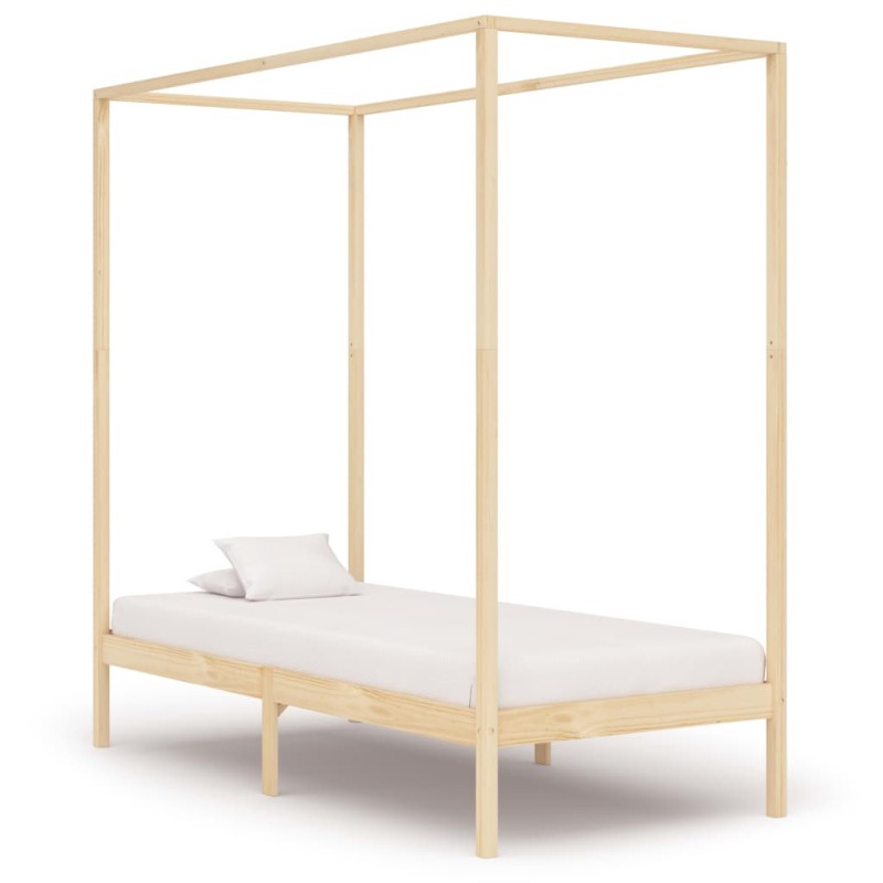 vidaXL Estructura de cama con dosel madera maciza de pino 100x200 cm vidaXL Estructura de cama con dosel madera maciza de pino 100x200 cm