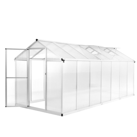 vidaXL Invernadero de aluminio 421x190x195 cm 15,6 m³