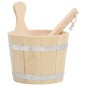 vidaXL Set de cubeta y cucharón para sauna madera maciza de pino vidaXL Set de cubeta y cucharón para sauna madera maciza de pino