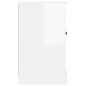 vidaXL Aparador de madera contrachapada blanco brillante 100x35,5x60cm vidaXL Aparador de madera contrachapada blanco brillante 100x35,5x60cm
