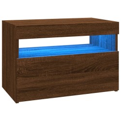 vidaXL Mueble de TV con luces LED color roble ahumado 60x35x40 cm