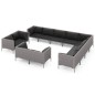 vidaXL Sofás de jardín 12 pzas cojines ratán sintético gris oscuro vidaXL Sofás de jardín 12 pzas cojines ratán sintético gris oscuro