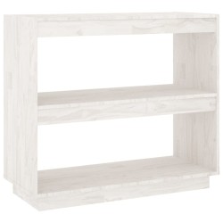 vidaXL Estantería de madera maciza de pino blanco 80x35x71 cm