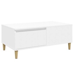 vidaXL Mesa de centro madera contrachapada blanco 90x50x36,5 cm