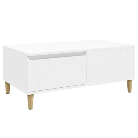 vidaXL Mesa de centro madera contrachapada blanco 90x50x36,5 cm