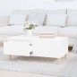 vidaXL Mesa de centro madera contrachapada blanco 90x50x36,5 cm vidaXL Mesa de centro madera contrachapada blanco 90x50x36,5 cm