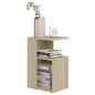 vidaXL Mesa auxiliar de madera contrachapada color roble 36x30x56 cm vidaXL Mesa auxiliar de madera contrachapada color roble 36x30x56 cm