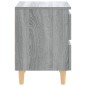 vidaXL Mesitas de noche 2 uds patas de madera gris Sonoma 40x35x50 cm vidaXL Mesitas de noche 2 uds patas de madera gris Sonoma 40x35x50 cm