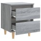 vidaXL Mesitas de noche 2 uds patas de madera gris Sonoma 40x35x50 cm vidaXL Mesitas de noche 2 uds patas de madera gris Sonoma 40x35x50 cm
