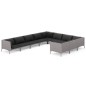 vidaXL Muebles de jardín 10 pzas y cojines ratán sintético gris oscuro