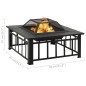 vidaXL Brasero de jardín con atizador acero XXL 81x81x47 cm vidaXL Brasero de jardín con atizador acero XXL 81x81x47 cm