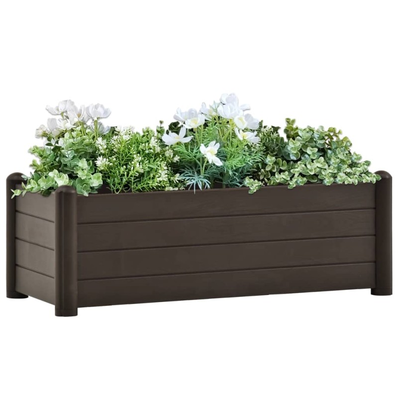 vidaXL Arriate elevado de jardín PP color moca 100x43x35 cm vidaXL Arriate elevado de jardín PP color moca 100x43x35 cm