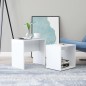 vidaXL Juego de mesas de centro madera contrachapada blanco 48x30x45cm vidaXL Juego de mesas de centro madera contrachapada blanco 48x30x45cm