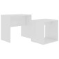vidaXL Juego de mesas de centro madera contrachapada blanco 48x30x45cm vidaXL Juego de mesas de centro madera contrachapada blanco 48x30x45cm