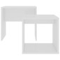 vidaXL Juego de mesas de centro madera contrachapada blanco 48x30x45cm vidaXL Juego de mesas de centro madera contrachapada blanco 48x30x45cm