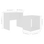 vidaXL Juego de mesas de centro madera contrachapada blanco 48x30x45cm vidaXL Juego de mesas de centro madera contrachapada blanco 48x30x45cm