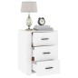 vidaXL Mesita de noche madera contrachapada blanco 50x36x60 cm vidaXL Mesita de noche madera contrachapada blanco 50x36x60 cm