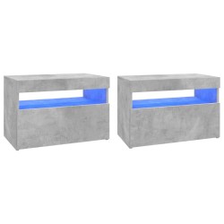 vidaXL Muebles de TV con luces LED 2 uds gris hormigón 60x35x40 cm