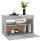 vidaXL Muebles de TV con luces LED 2 uds gris hormigón 60x35x40 cm