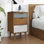 vidaXL Mesita de noche MOLDE madera maciza de pino marrón 40x35x65 cm vidaXL Mesita de noche MOLDE madera maciza de pino marrón 40x35x65 cm