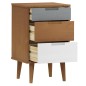 vidaXL Mesita de noche MOLDE madera maciza de pino marrón 40x35x65 cm vidaXL Mesita de noche MOLDE madera maciza de pino marrón 40x35x65 cm