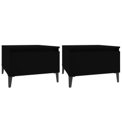 vidaXL Mesas auxiliares 2 uds madera contrachapada negro 50x46x35 cm