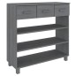 vidaXL Mesa consola madera maciza de pino gris oscuro 90x35x90 cm vidaXL Mesa consola madera maciza de pino gris oscuro 90x35x90 cm